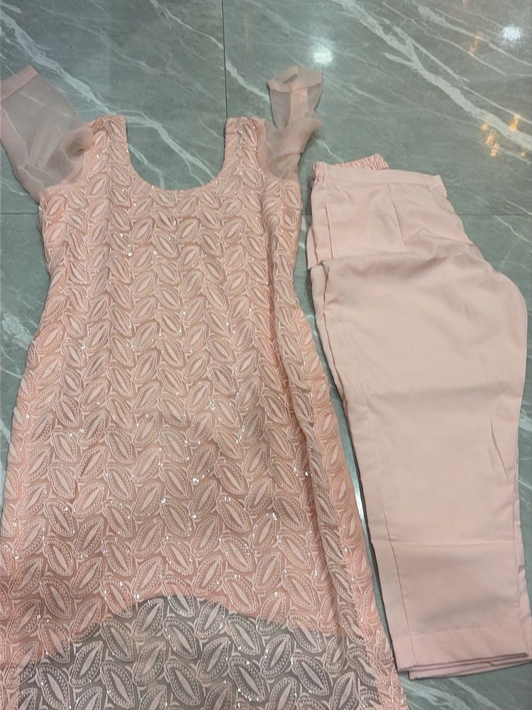 Elegant Peach Kurta Set