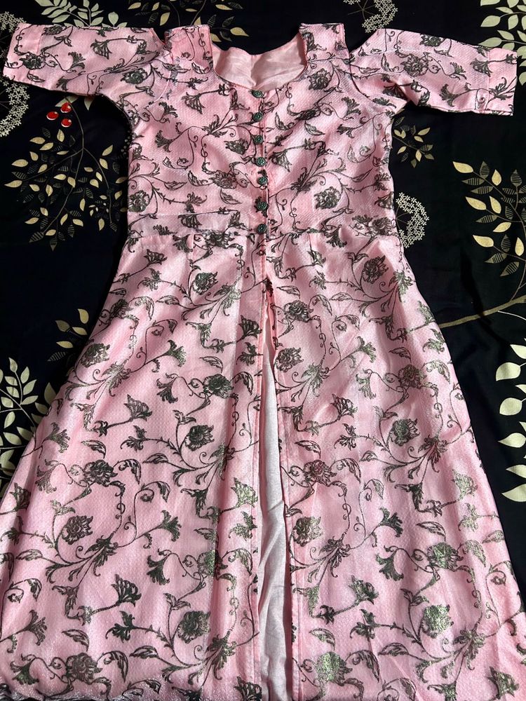 Elegant Pink Floral Print Kurta