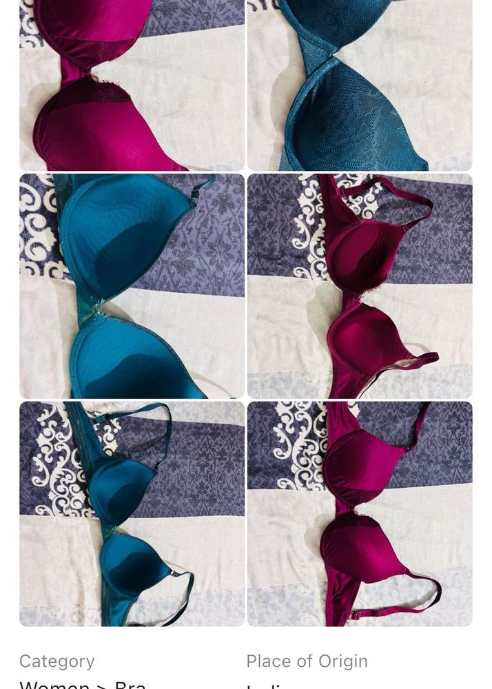 Teal Push-Up Bra Combo of 2