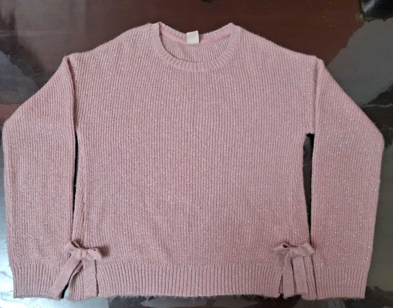 Sparkly Pink Knit Sweater