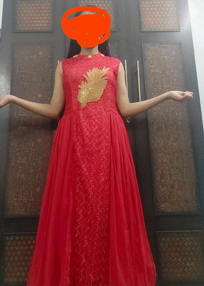 Stunning Red Floor-Length Gown