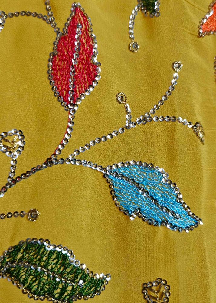 Vibrant Kurta Set with Floral Embellishments