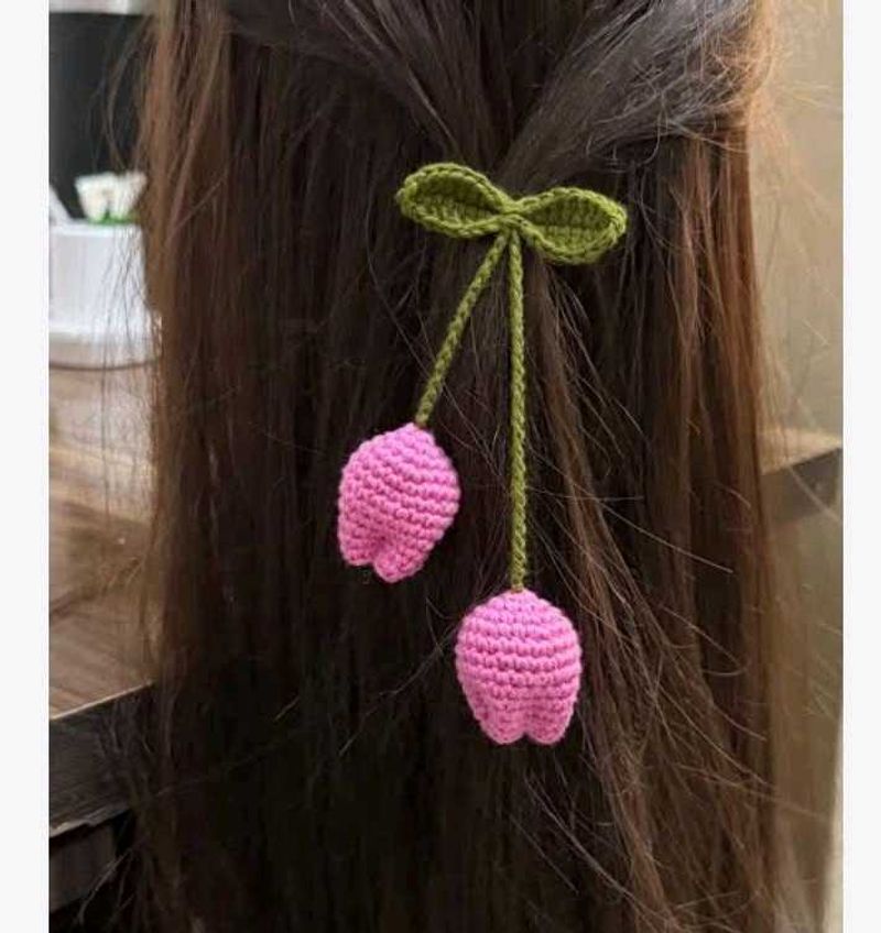 Crochet Tulip Hair Clip