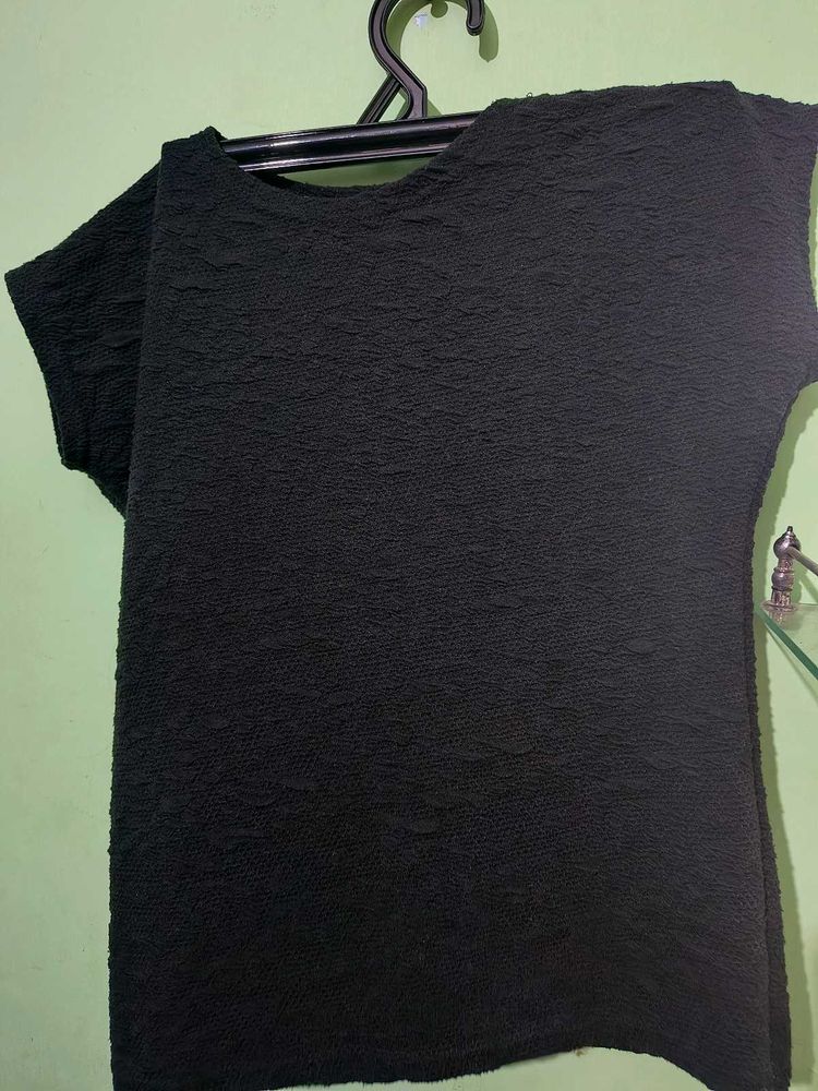 Chic Textured Black Top