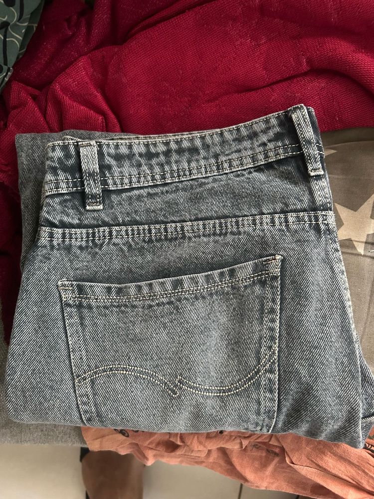 Washed Grey Denim Jeans