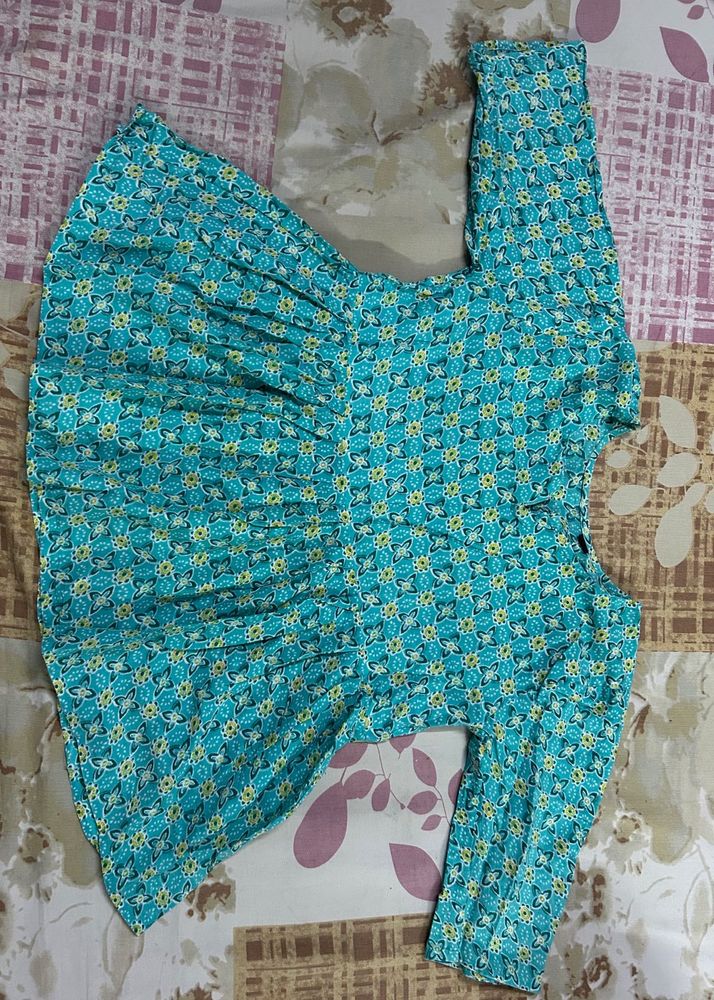 Beautiful Teal Kurta Set with Print