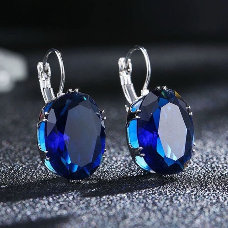 Stunning Blue Gemstone Drop Earrings