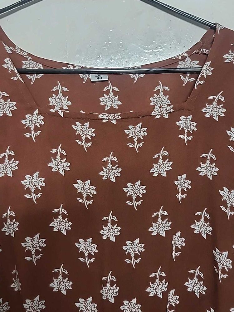 Corset Back Floral Print Kurta