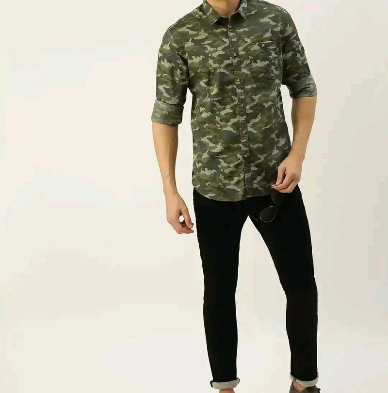 Best fitting Flying Machine Camouflage Print Shirt