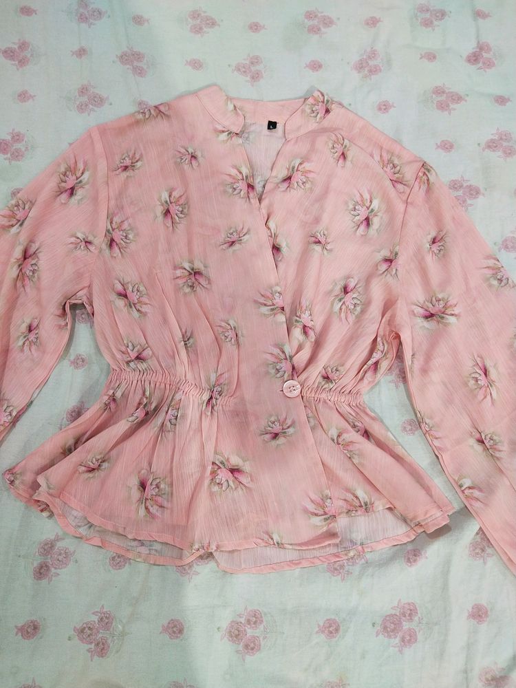 New Pink Floral Top