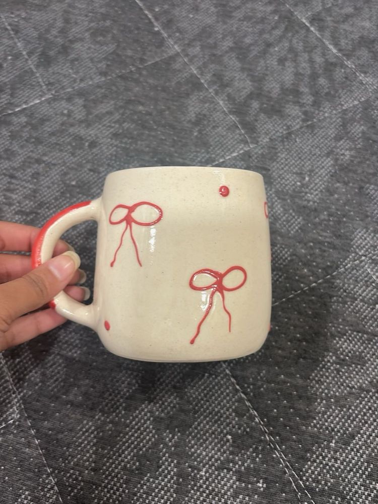 Cute Bow Pattern Ceramic Mug