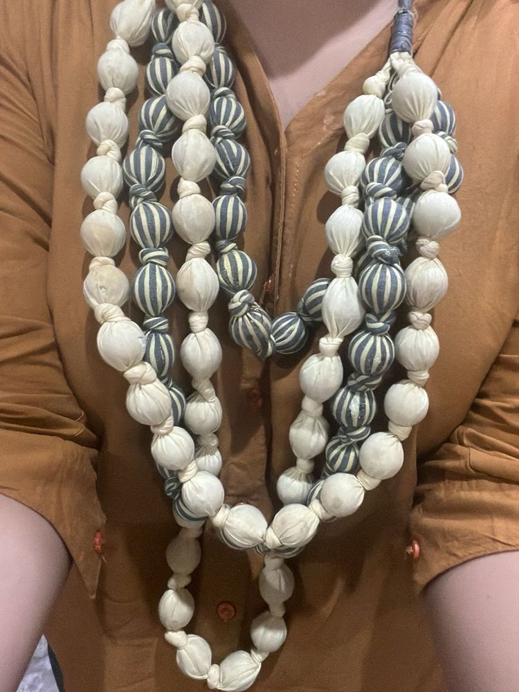 Unique Fabric Beaded Necklace