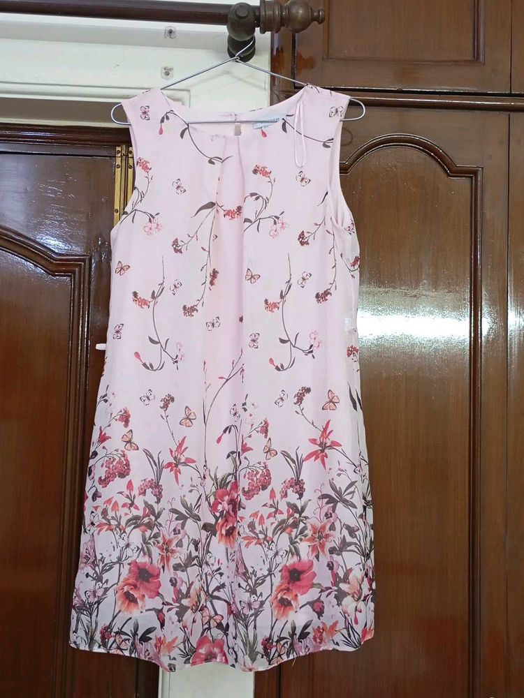 Pink Floral Sleeveless Dress