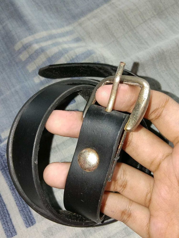 Classic Black Leather Belt
