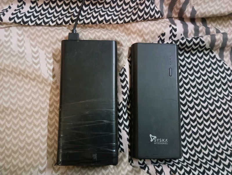 mi power bank and Syska torch