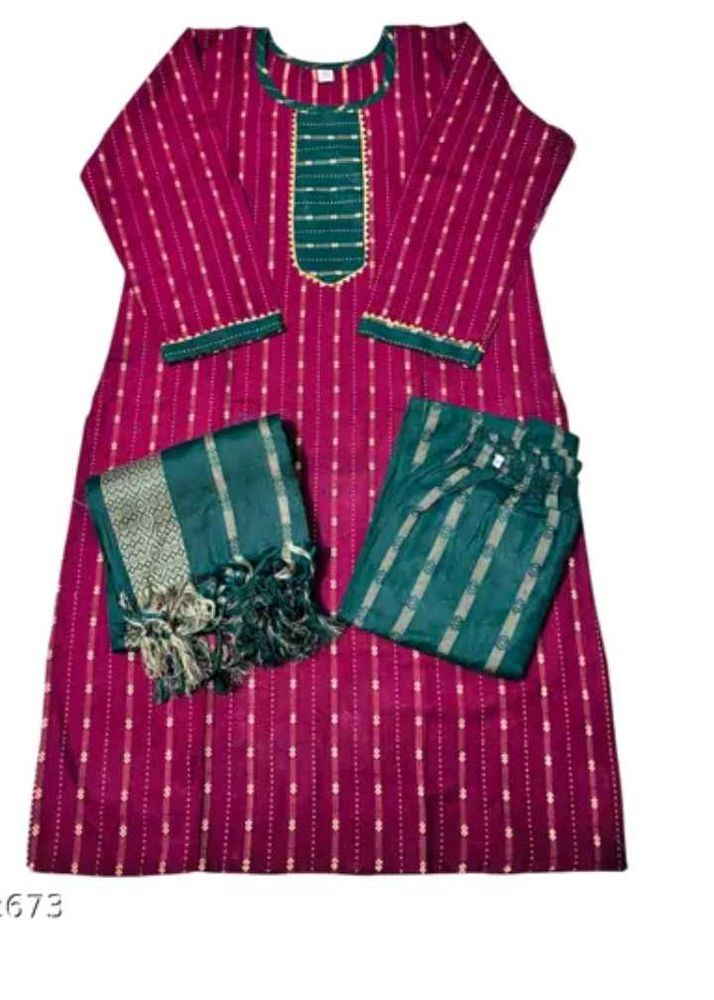 Elegant maroon&amp; Green Kurta Set