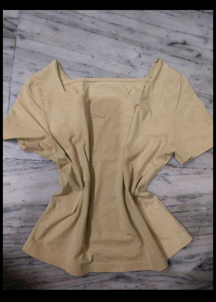 Solid Square Neck T-Shirt