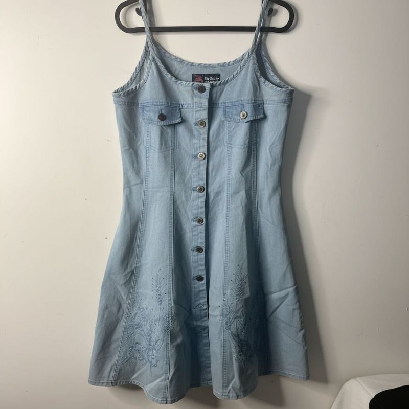 Light Wash Denim Button-Up Dress