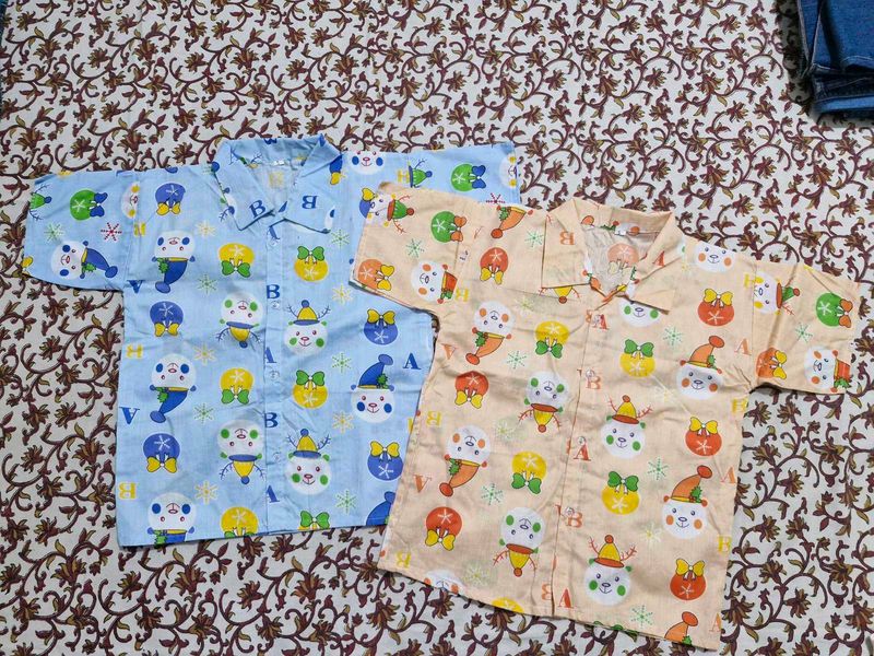 Cute Cartoon Printed Cotton Shirts