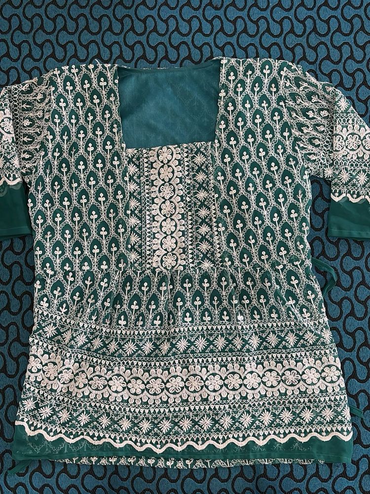 Emerald Green Embroidered Kurta
