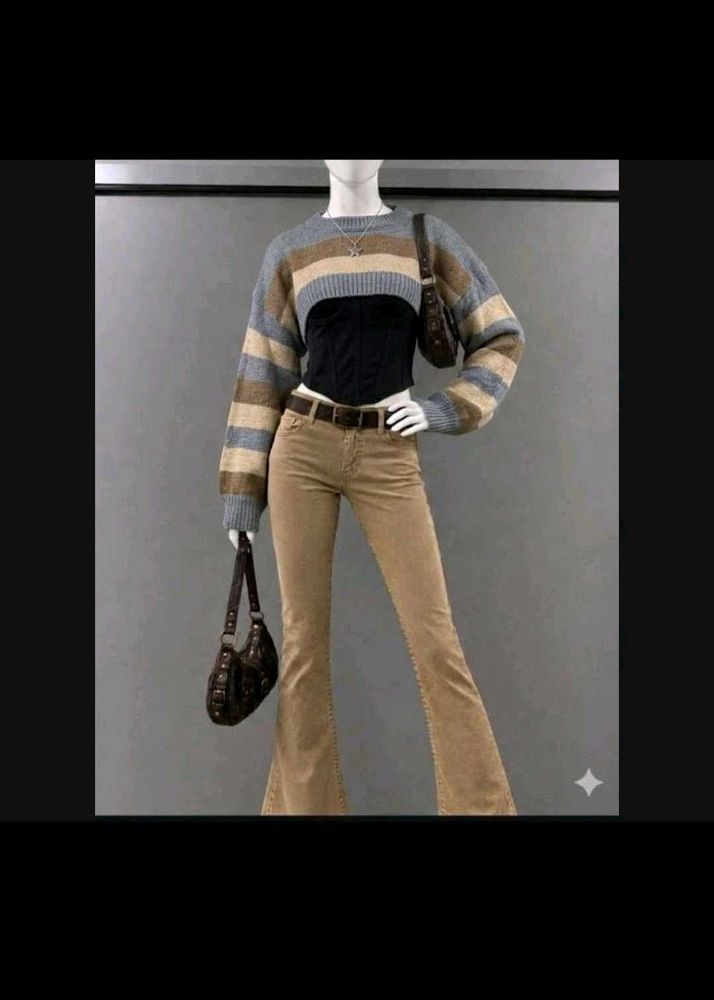 Striped Cropped Sweater
