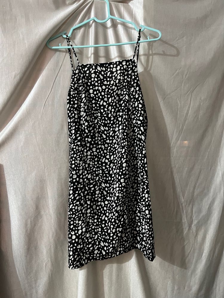 Cheetah Print Black Slip Dress