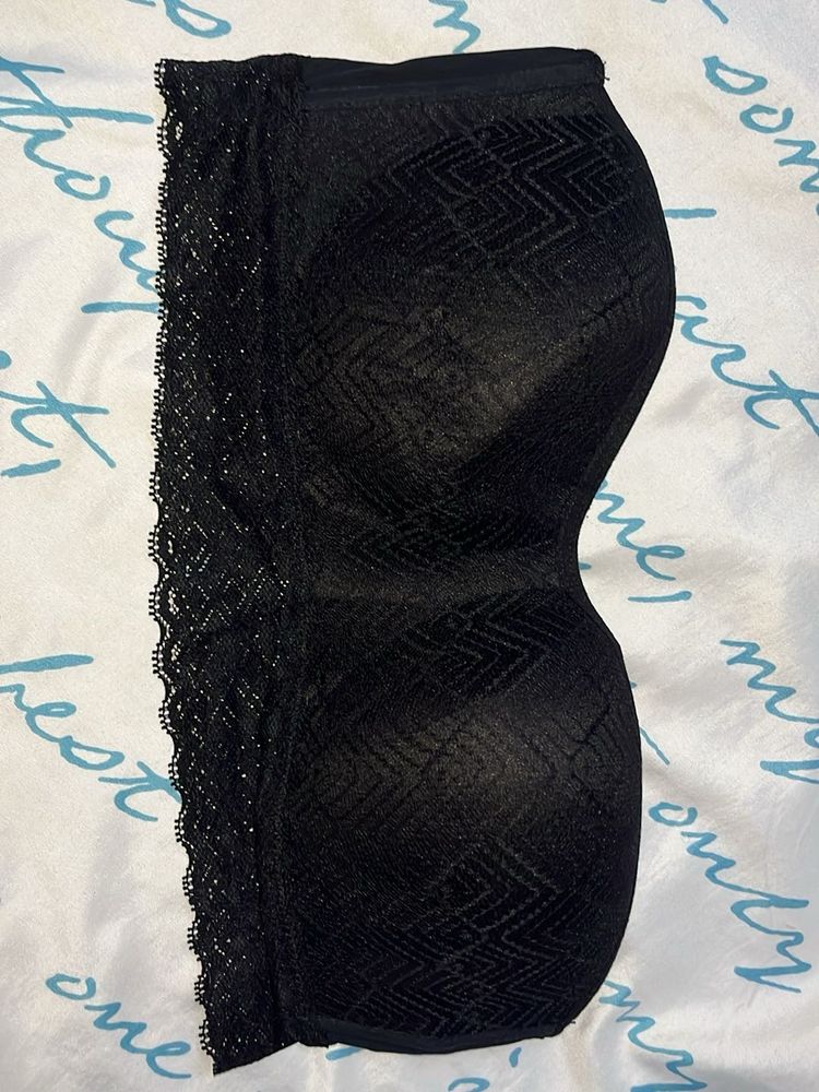 Black Lace Strapless Bra