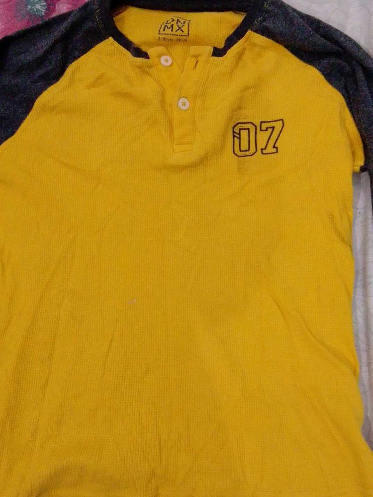 Yellow &amp; Grey Raglan T-Shirt