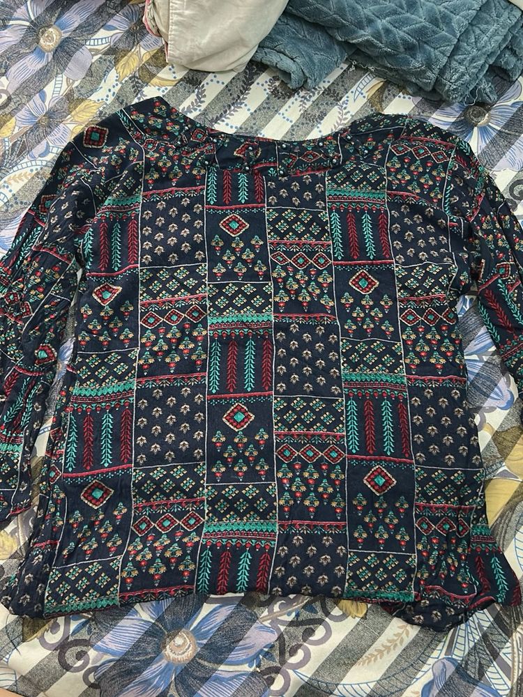 blue print kurti