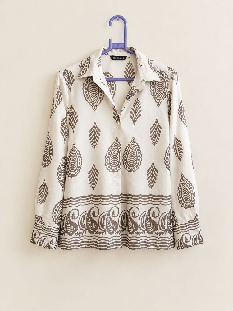 Stylish Printed Button-Up Shirt