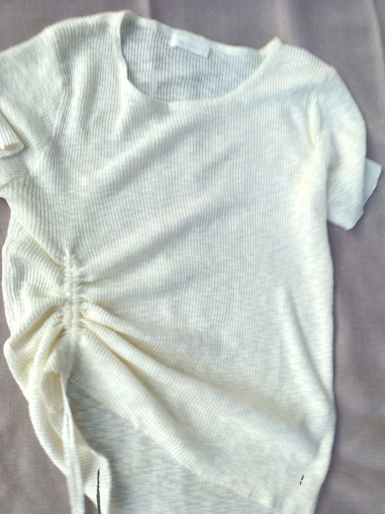 Casual Knit Top with Drawstring