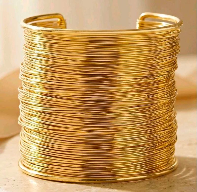 Gold Wire Cuff Bracelet