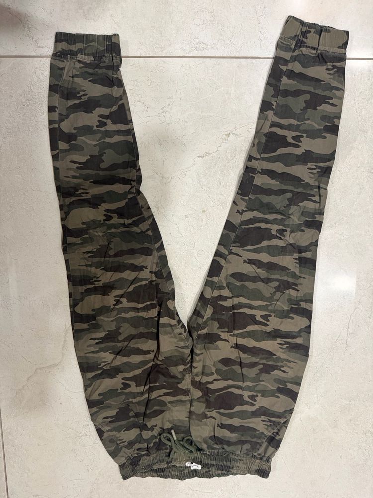 Camo Drawstring Cargo Pants