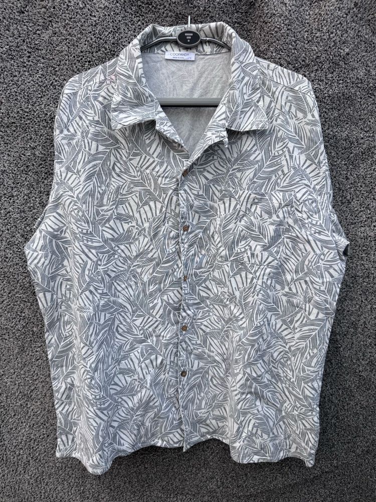 Palm Leaf Print Casual Shirt
