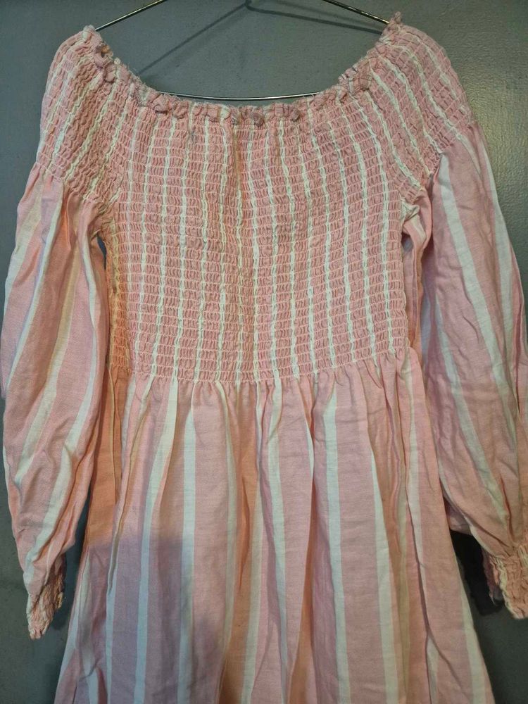 Striped Off-Shoulder Dress