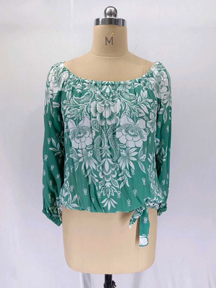 Boho Off-Shoulder Floral Print Blouse