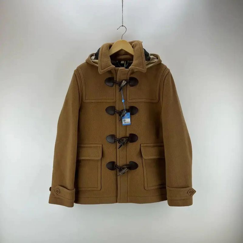 Classic Brown Duffle Coat with Toggle Closure