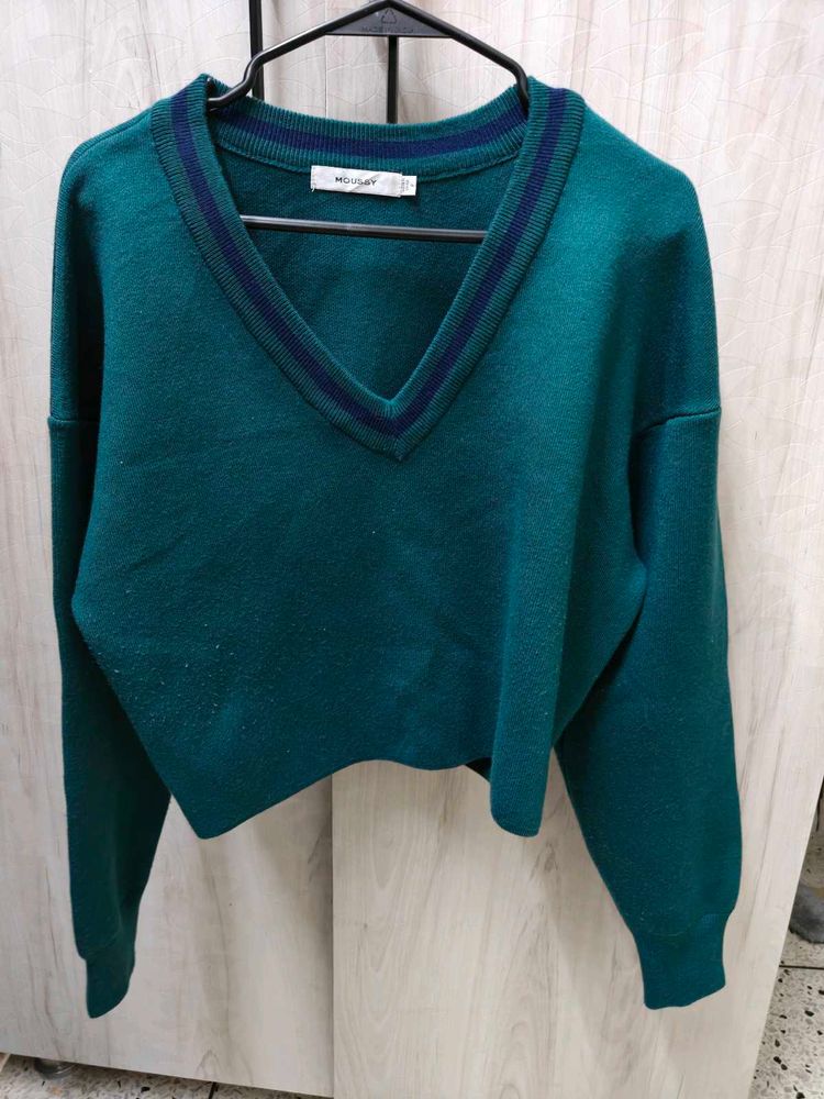 co ord Moussy Emerald Green V-Neck Knit