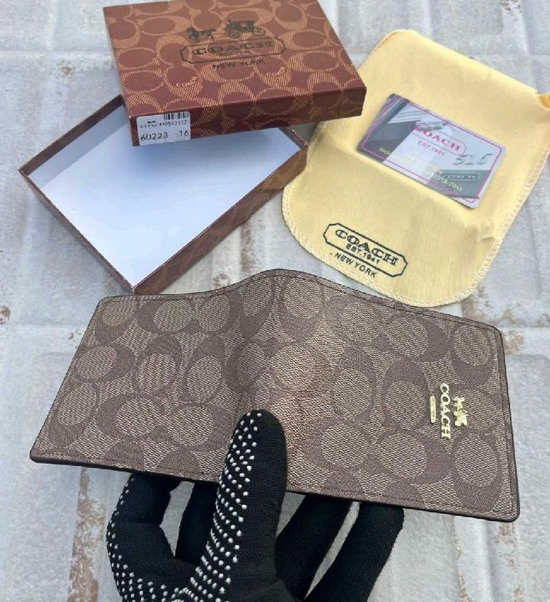 Coach Signature Print Bi-fold Wallet