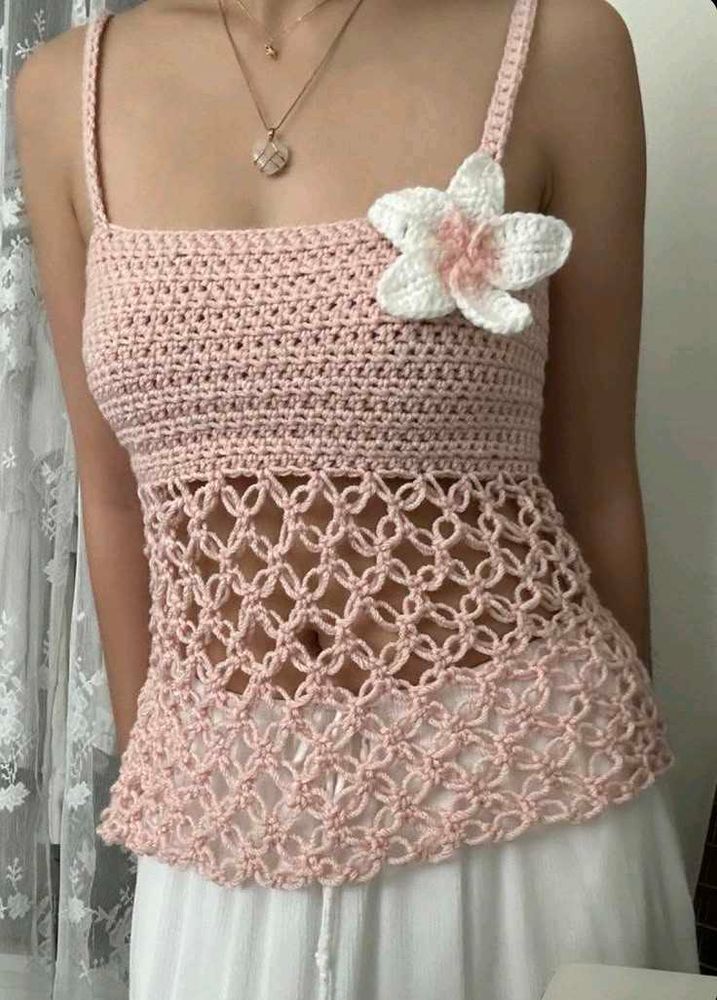 Crochet Flower Tank Top