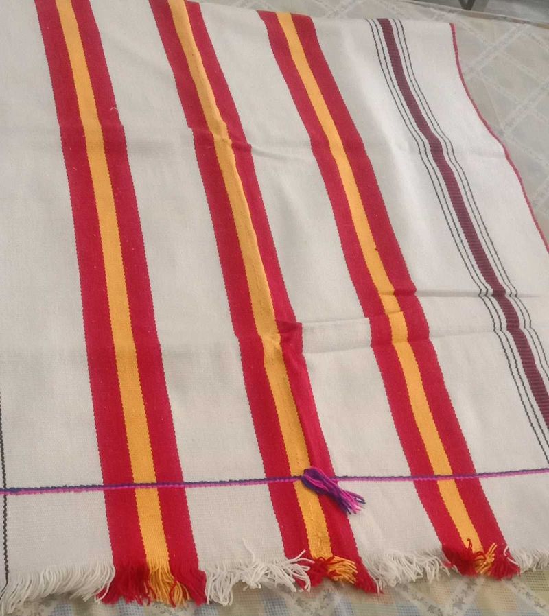 Striped pure woolen weaved shawl