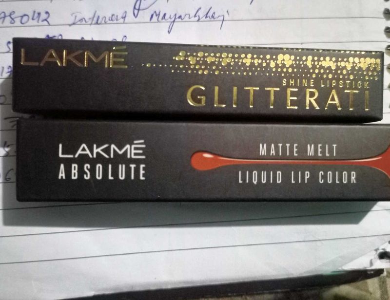 Lakme Absolute Matte Melt &amp; Glitterati Lipsticks