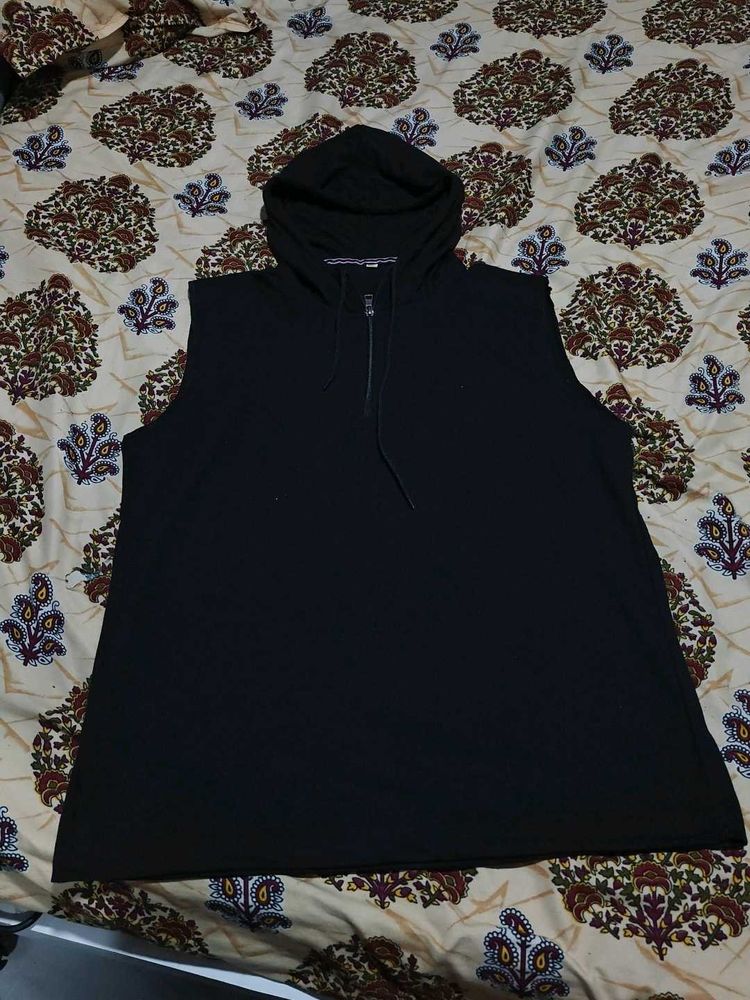 Men's Hoodie Sleeveless Black