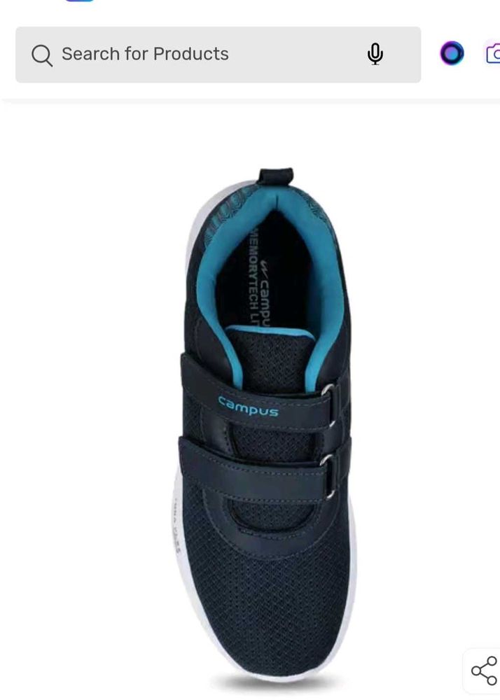 Campus Blue Patterned Hook-and-Loop Shoes