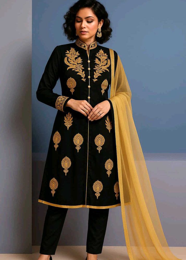 Ethnic Kurta With Skirt, Dupatta &amp; Chudidar Pajama