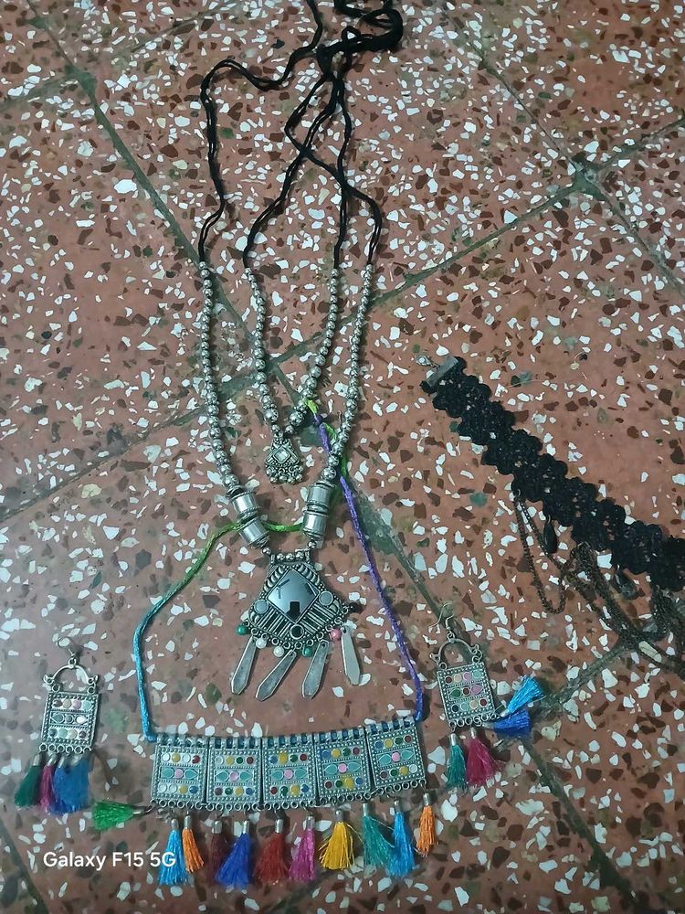 Boho Necklace &amp; Earring Set oxidise jewelry