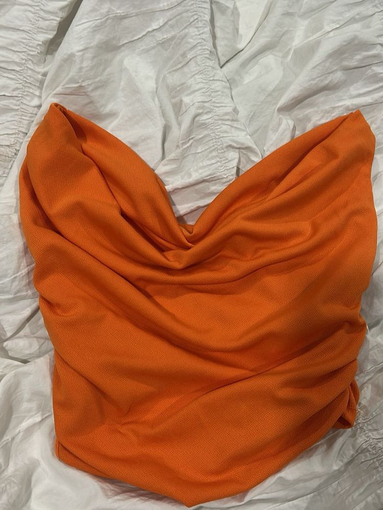 UPTOWNIE boat neck cowl orange top WITH TAG