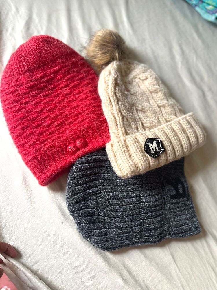 Cozy Knit Beanies 3-Pack