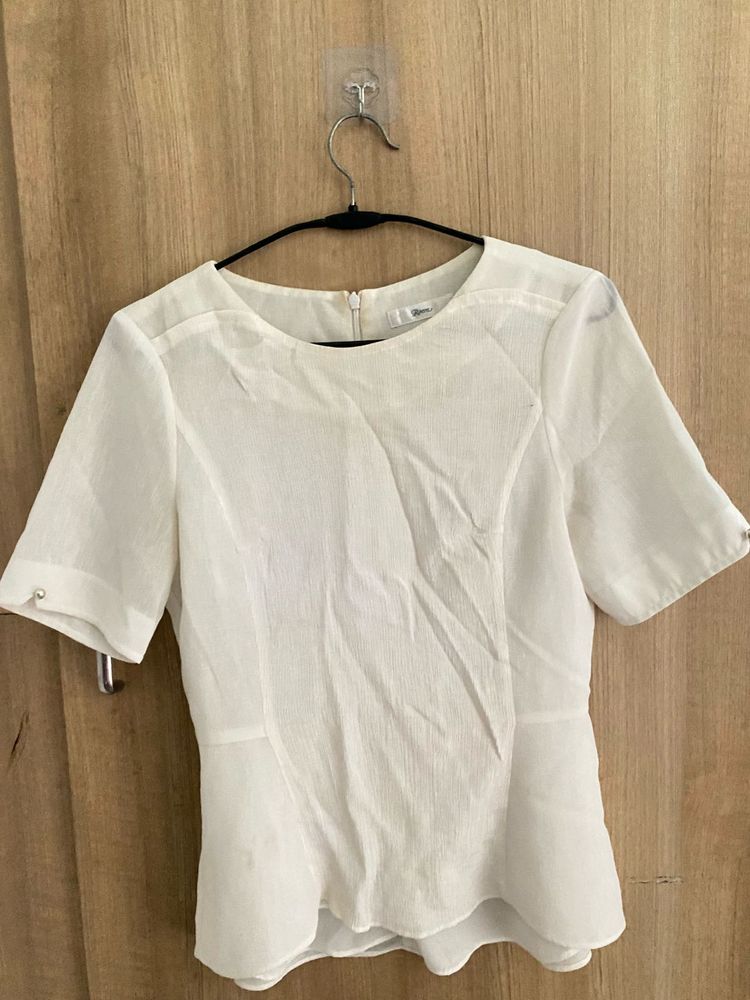 Chic White Peplum Top