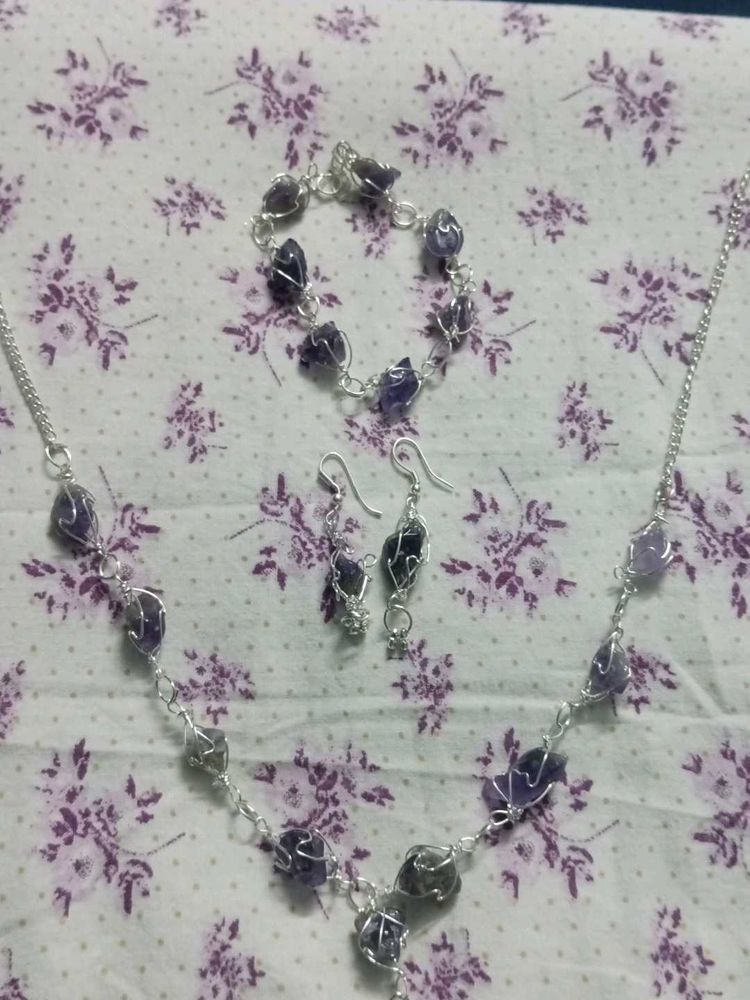 Amethyst Gemstone Jewelry Set
